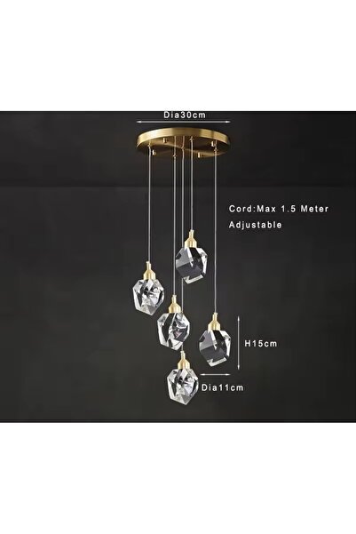KARAZ 5-light crystal chandelier