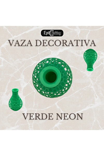 Epic Crafting Vază Decorativă, Verde Neon, Design Modern Geometric by