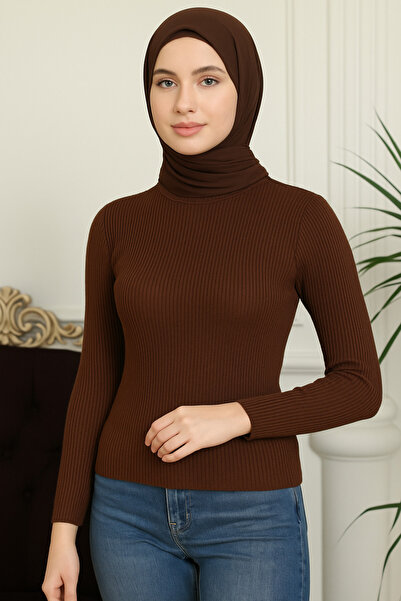 BİGAMTEKSTİL Lycra Knitwear Turtleneck Sweater