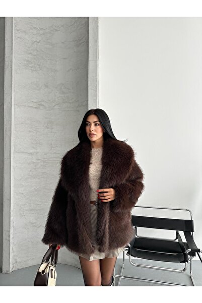 TOFAN TRİKO PALTOAN DE BLANĂ OVERSIZE CU TEXTURA MOALE