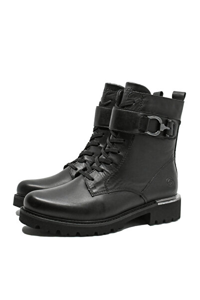 Remonte Ghete militare pentru femei, negre, din piele,