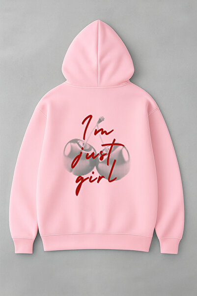 LORVEX I'm Just Girl Print Oversize Pulover din bumbac pentru femei tricou