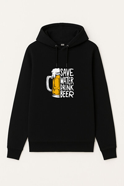 MODA Hanorac negru pentru adulți Bira Beer cu imprimeu cu glugă Swea tricou