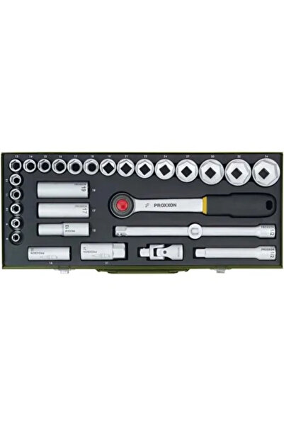 JollyMag Trusa chei tubulare in cutie de metal, Proxxon 23000, 1/2", 29 buc