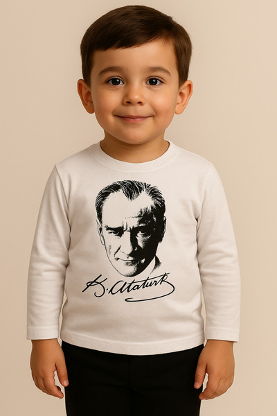 Nacar Çocuk Unisex Uzun Kol Atatürk Baskılı 10 Kasım&29 Ekim&23 Nisan Gösteri...