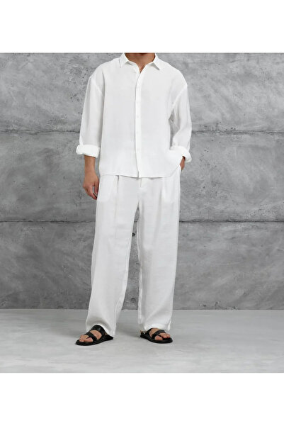 Butik Ross Oversize White Color Bottom-Top Set