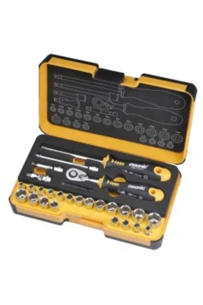 JollyMag Tool Set with Bits and Sockets, Proxxon 23070, 1/4", 39 pieces