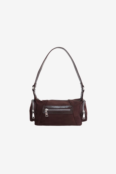 MARSEPTUN Source Fermuar Cep Detaylı Acı Kahve Süet Çanta