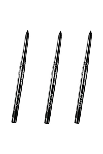 AVON Set of 3 True Colour Glimmerstick eye liner pencils, — Blackest Black (retractable)