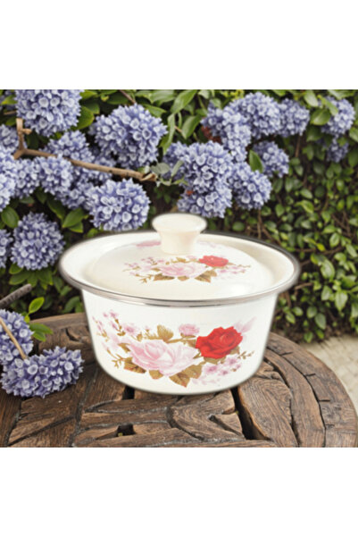 ELEGANT HOME Set of 3 Enamel Kitchen Bowls Antique Enamel Mixing Bowl