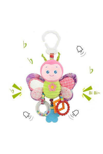 Picodino Jucărie zornăitoare din material textil pentru bebeluși - Fluture