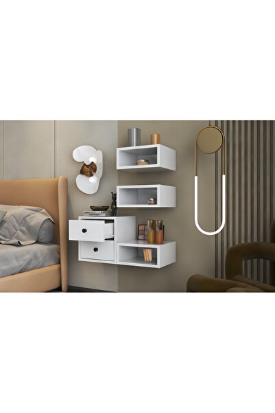 nettrends.net the new trend of shopping Makyaj Masası Duvar Rafı Seti 2 Çekmeceli Modül – Beyaz-NRG-MKJ-1001