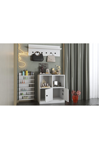 nettrends.net the new trend of shopping Takı Dolabı Seti Askılı Raflı Çok Katlı Organizer Dolaplı Beyaz-NRG-TADLP-1001