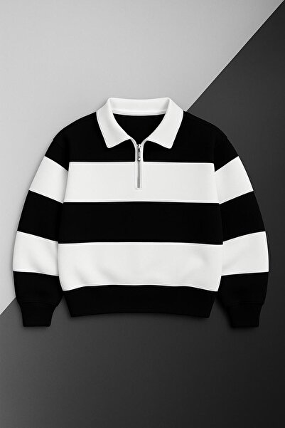 Combineman35 Φούτερ με μισό φερμουάρ με λαιμόκοψη πόλο με 3 κλωστές