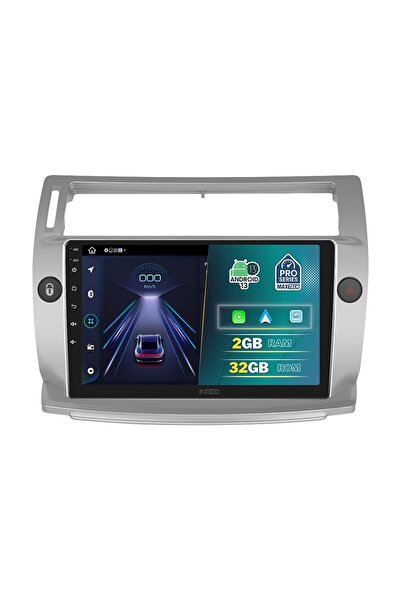MaxTech Navigatie Citroen C4 (2004-2009) dedicata, 2 GB Ram 32 GB Rom, Carplay & Android auto