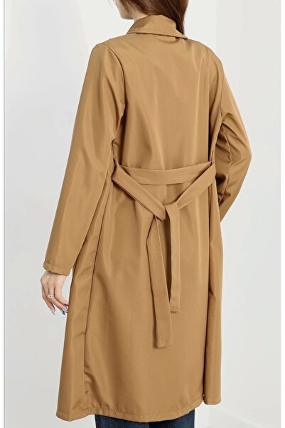 Vestiara.Butik Astarsız Kuşaklı Trençkot - Taba
