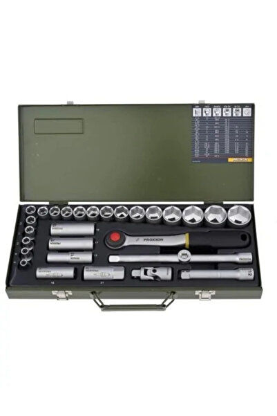 JollyMag Trusa chei tubulare in cutie de metal, Proxxon 23000, 1/2", 29 buc