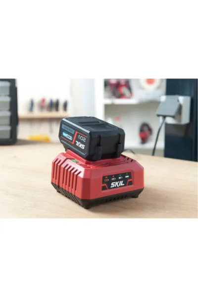 Skil 3112 BA, Sada nabíječek se dvěma lithium-iontovými bateriemi 20 V Max., 4,0 Ah, PWRCORE 20, LED indikátor