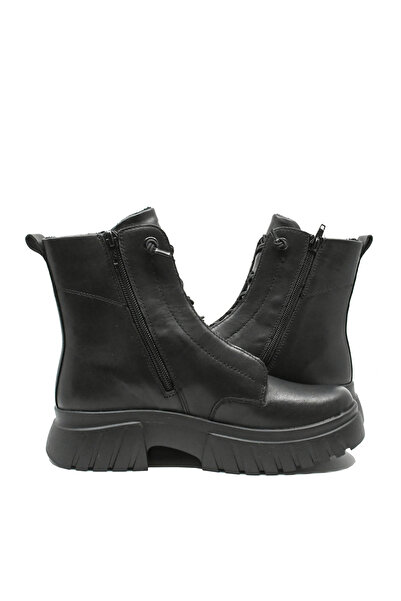 Rieker Women’s Modern Platform Boots Black Leather