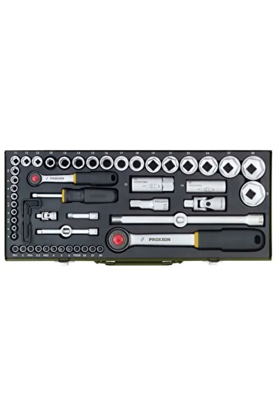 JollyMag Trusa de chei tubulare de 1/4" si 1/2", Proxxon 23040, 56 buc