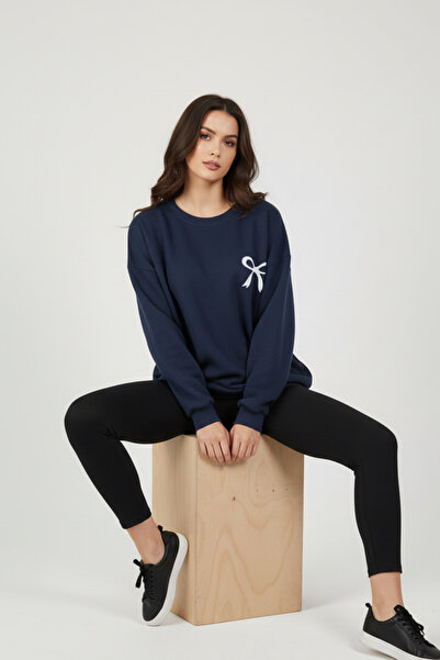 KOZİA OUTDOORS Γυναικείο φούτερ oversized με λεπτομέρεια από μίνι κορδέλα