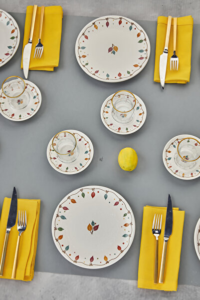 Babion Renkli Çiçek Motifli 18 Parça 6 Kişilik Pasta ve Çay Seti – Zarif Sunumlar ve Keyifli Sohbetler İçin