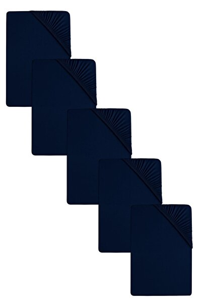 COTENCONCEPT 5 Pieces Plain Cotton Double 180 X 200 cm Elastic Combed Bed Sheet