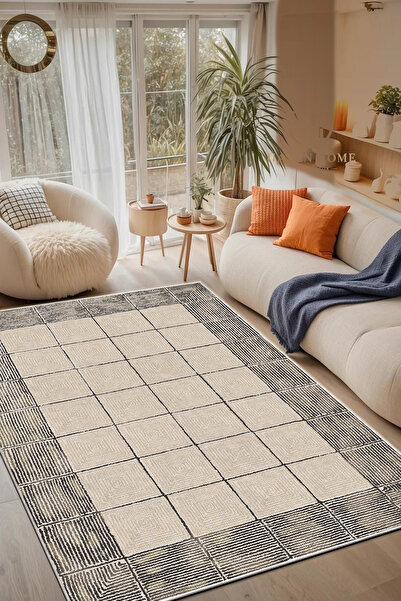 PINKIE HOME Dijital Baskı Makinede Yıkanabilir Kaymaz Leke Tutmaz Salon Halısı Mutfak Halısı ve Yolluk-N70
