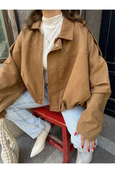 ALVOR Oversize Bomber Soft Suede Jacket