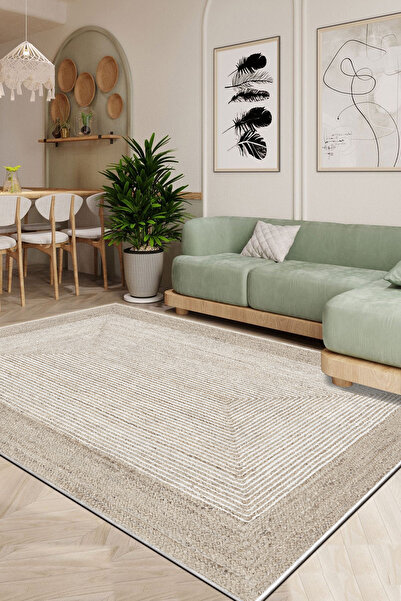 PINKIE HOME Dijital Baskı Makinede Yıkanabilir Kaymaz Leke Tutmaz Salon Halısı Mutfak Halısı ve Yolluk-N64