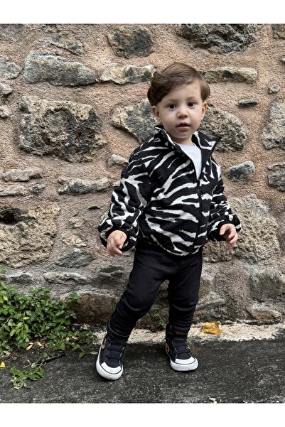 BabyDia İçi Siyah Polar Peluş Mont