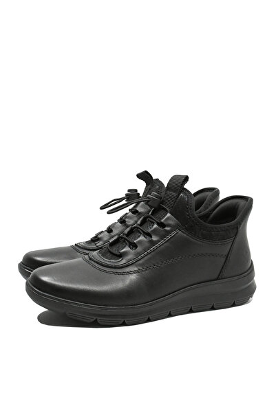 Rieker Low ankle boots with elastic edge, Rieker, black, leather