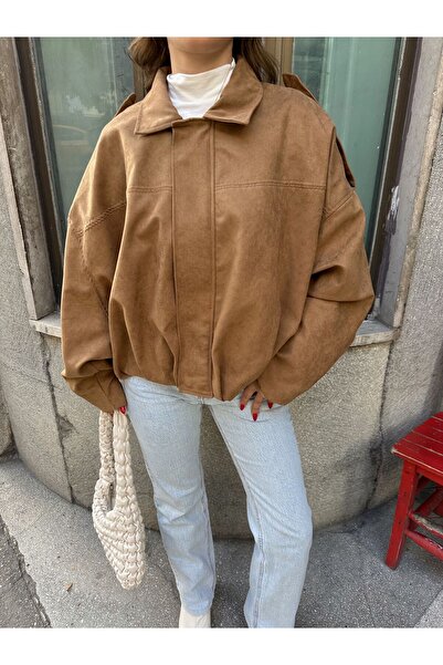 ALVOR Oversize Bomber Soft Suede Jacket