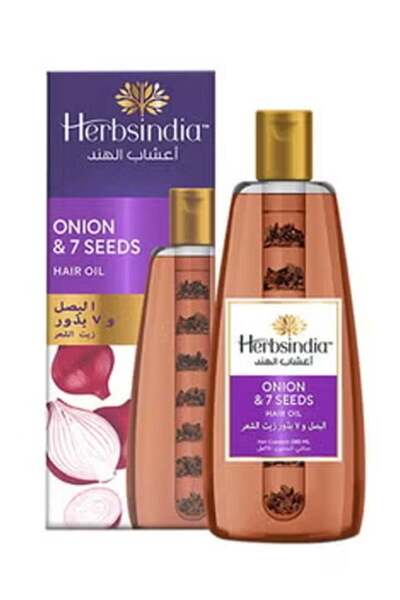 Herbsindia زيت شعر بالبصل و 7 بذور أعشاب مع أنبوب مغذي 180 مل