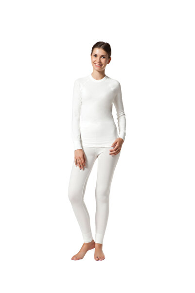Eng Çift Kaplan Kadın Beyaz Uzun Kol Termal Fanila 1012