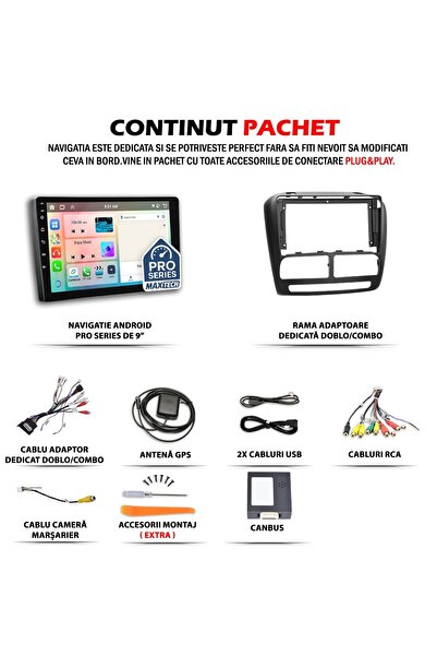 MaxTech Navigatie FIAT DOBLO 2010-2015/OPEL COMBO 2011-2018 dedicata, 2 GB Ram 32 GB Rom