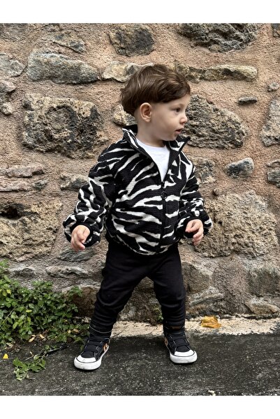 BabyDia İçi Siyah Polar Peluş Mont