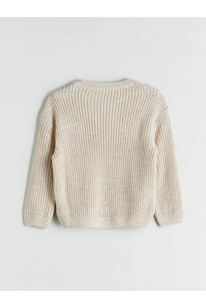 LC Waikiki LCW ECO Bej Bisiklet Yaka Triko Erkek Çocuk Kazak