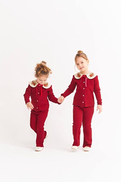 Momercy Camisole Girl's Set with Floral Embroidery on the Collar