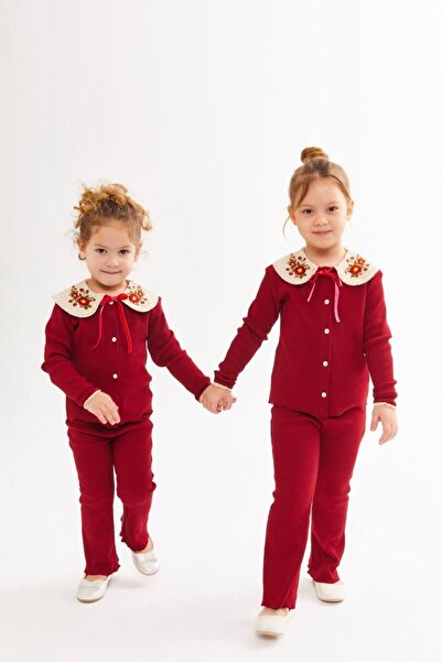 Momercy Camisole Girl's Set with Floral Embroidery on the Collar