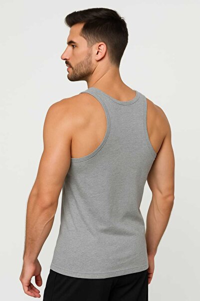 SEDEF YILDIZ Men's Athlete Tank Top Rambo Gray Cotton