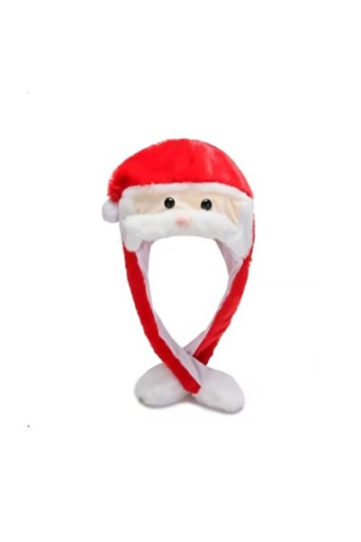 OEM Pălărie de Crăciun cu urechi și mustață mobile, LED, roșu/alb