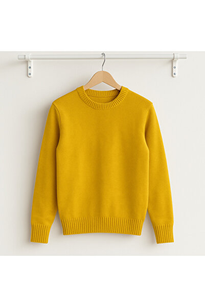 CLOUDY WEAR&DESİGN سترة تريكو بأكمام طويلة وياقة دائرية للأطفال من الجنسين بت...