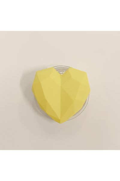 EDELFU Popsocket 3D Geometrik Sarı Kalp Modeli – Yapışkanlı Telefon Tablet Tutacağı ve Standlı Tasarım