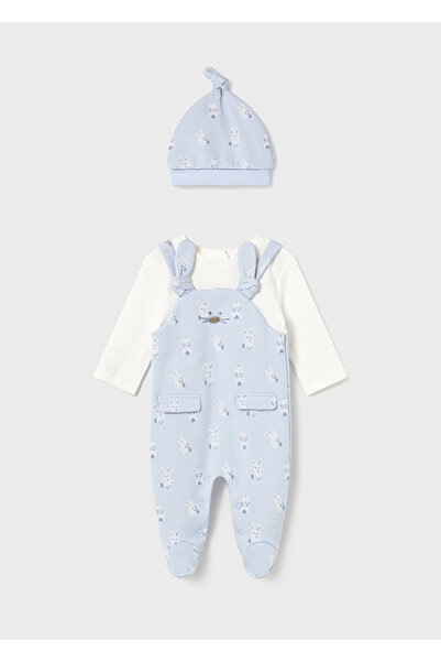 MAYORAL Yenidoğan Erkek Çocuk Tek Parça Şapkalı