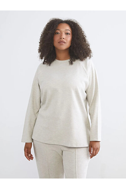 LC Waikiki Lcw comfort beige bicycle collar women's sweatshirt