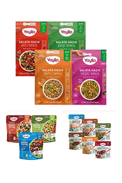 Yayla Salata Hazır Miks+Toping+Suyu Süzülmüş 13’Lü Karma Paket