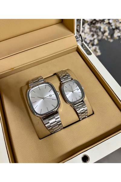 PW POLO WHITE Couple Wristwatches with Calendar 2 Pieces