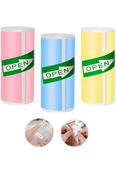 VALA Set 3 role hârtie adezivă imprimantă, hârtie colorată adezivă VALA®, lăț...