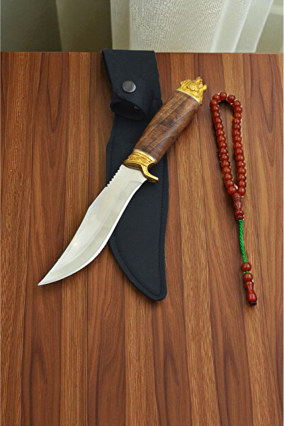 MERTCAN KNİFE 28 cm 2li tesbihli set kurt başlı outdoor av ve kamp bıçağı mutfak bıçağı çakı kasap et bıçağı